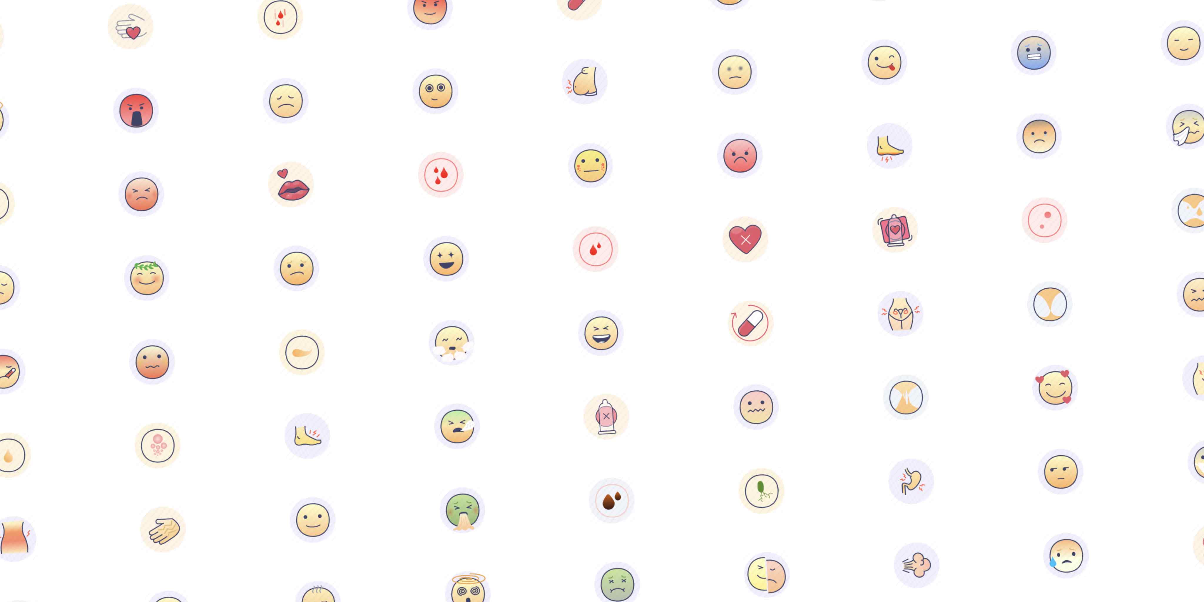 pms symptoms - icons sketch